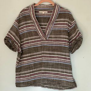 Xirena Striped 100% Cotton Women's Short Sleeve Top